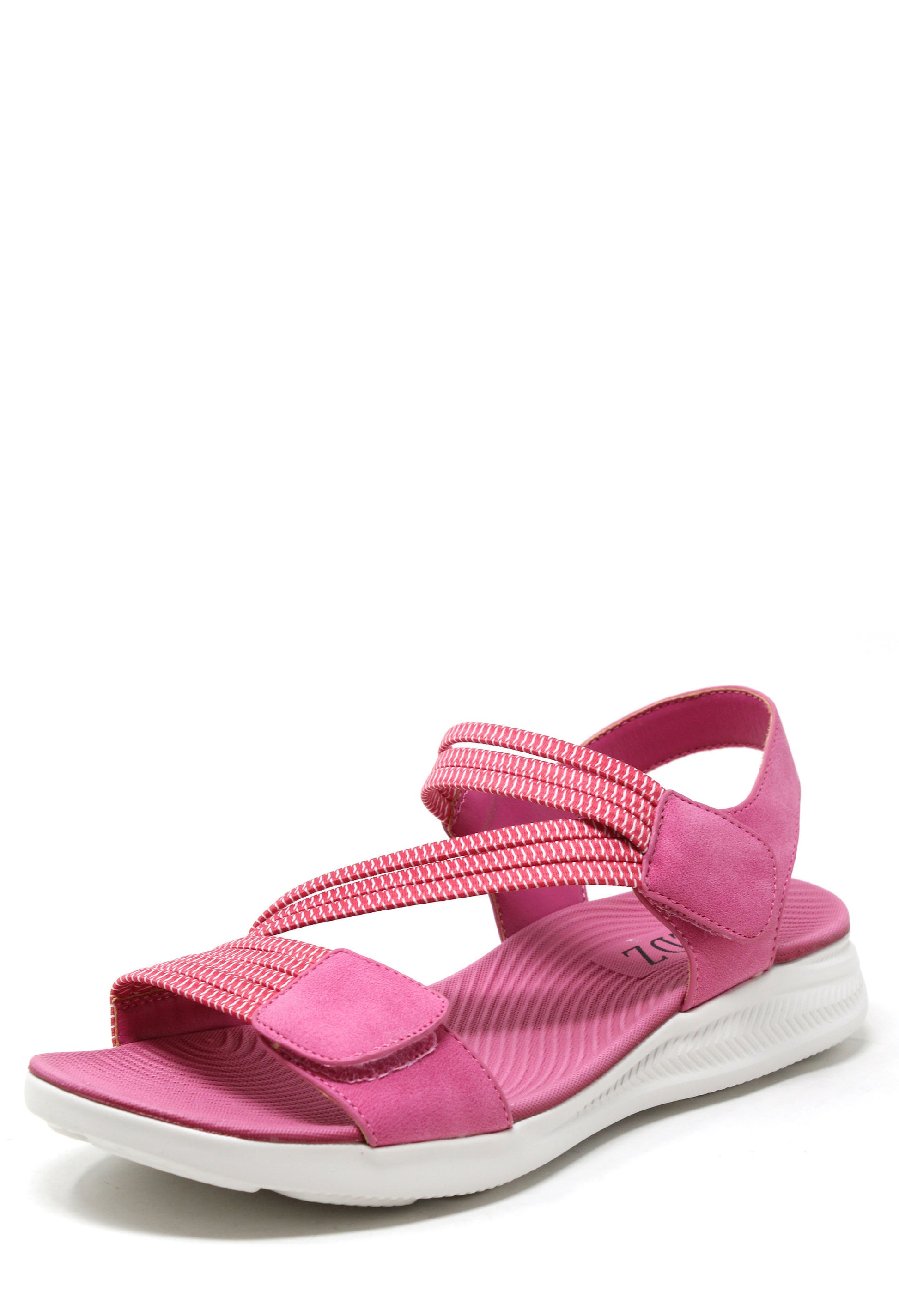 Pink sandal with white sole on a white background