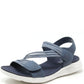 Blue sandal with white sole on a white background