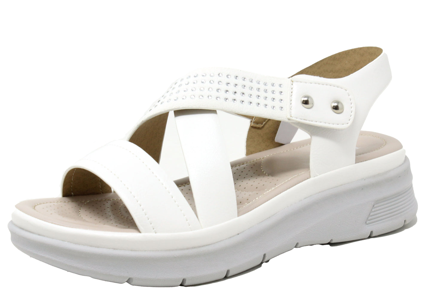 diamante cross strap sandal