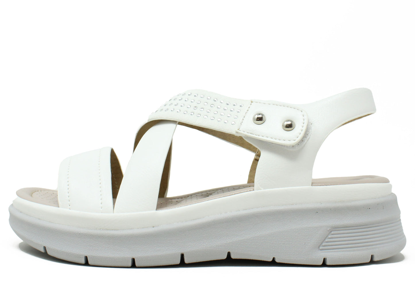 Diamante Cross Strap Sandal