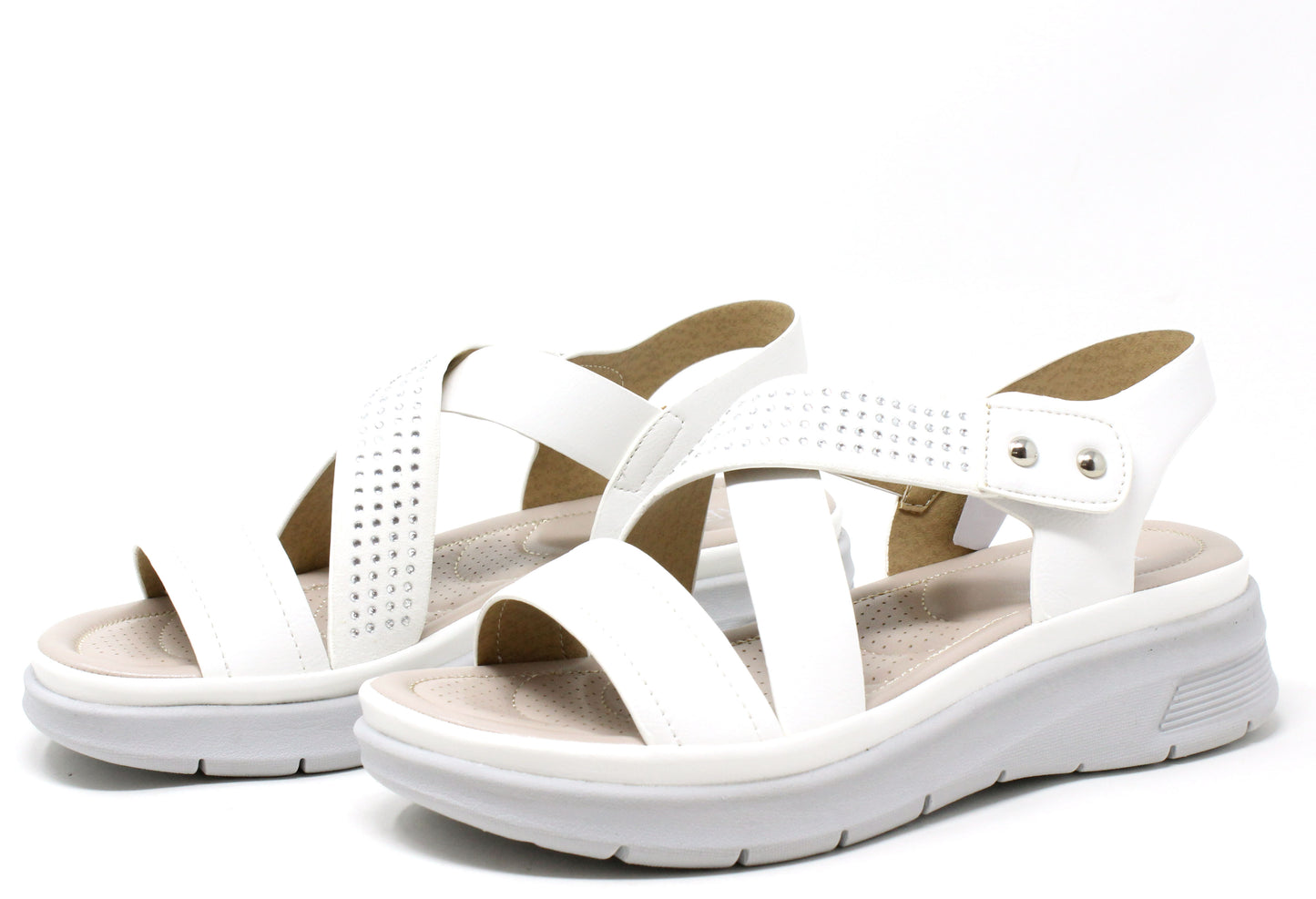 Diamante Cross Strap Sandal