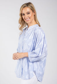 Leaf Embroidered Blouse