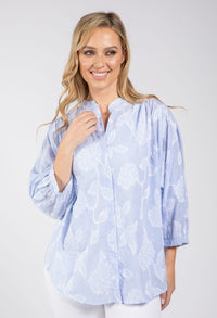 Leaf Embroidered Blouse