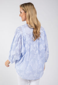 Leaf Embroidered Blouse