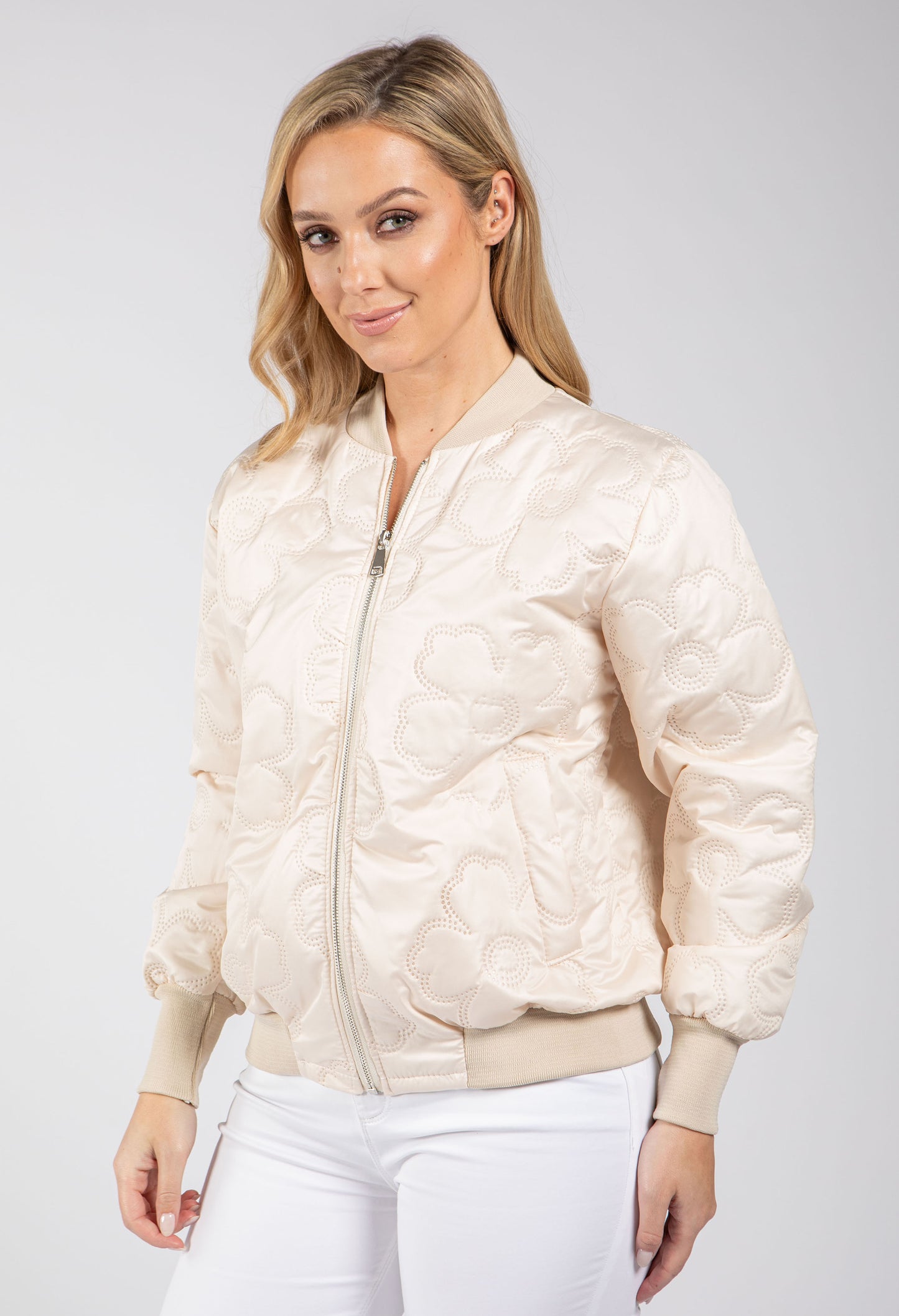 Floral Quilt Bomber Jacket