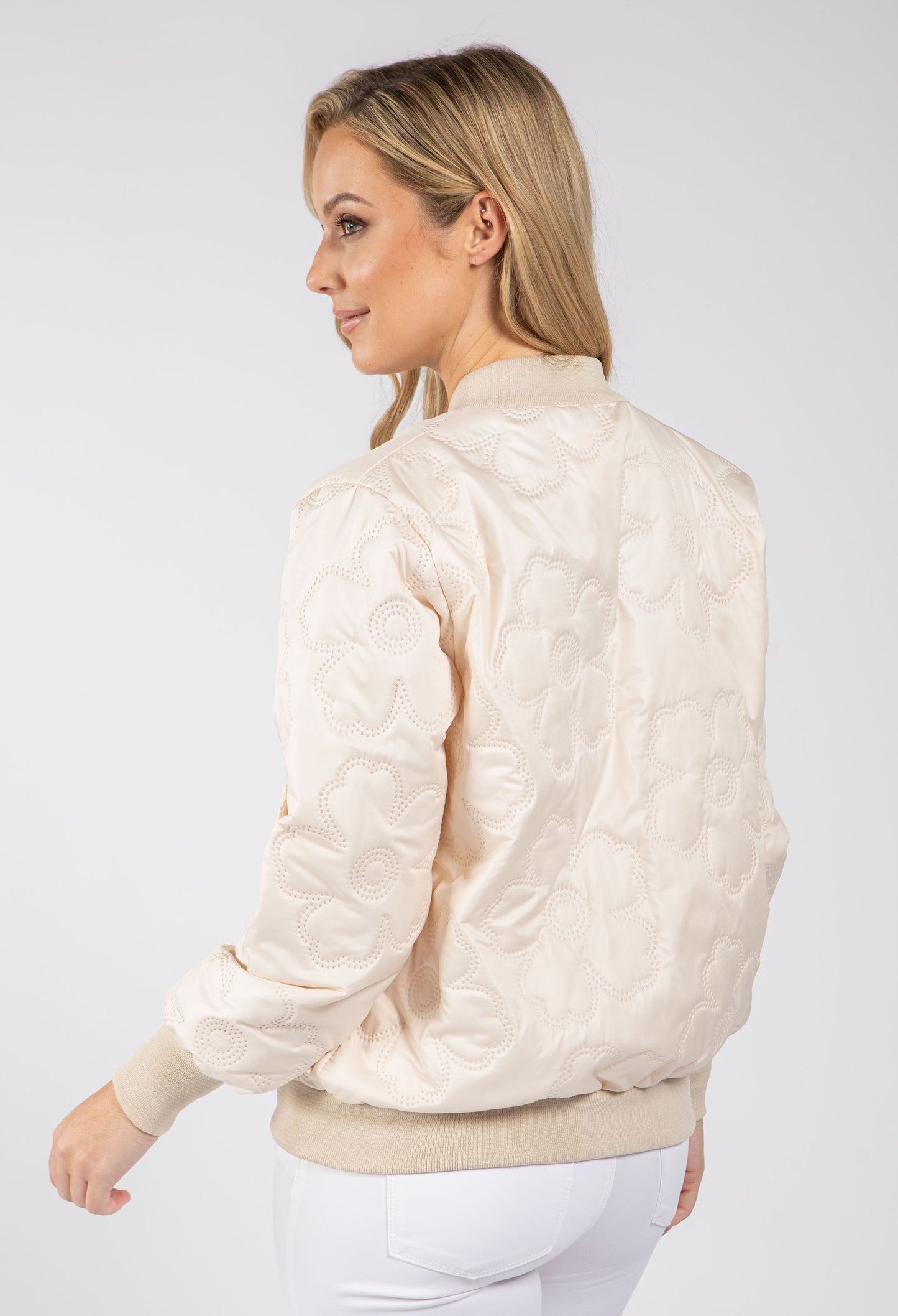 Floral Quilt Bomber Jacket