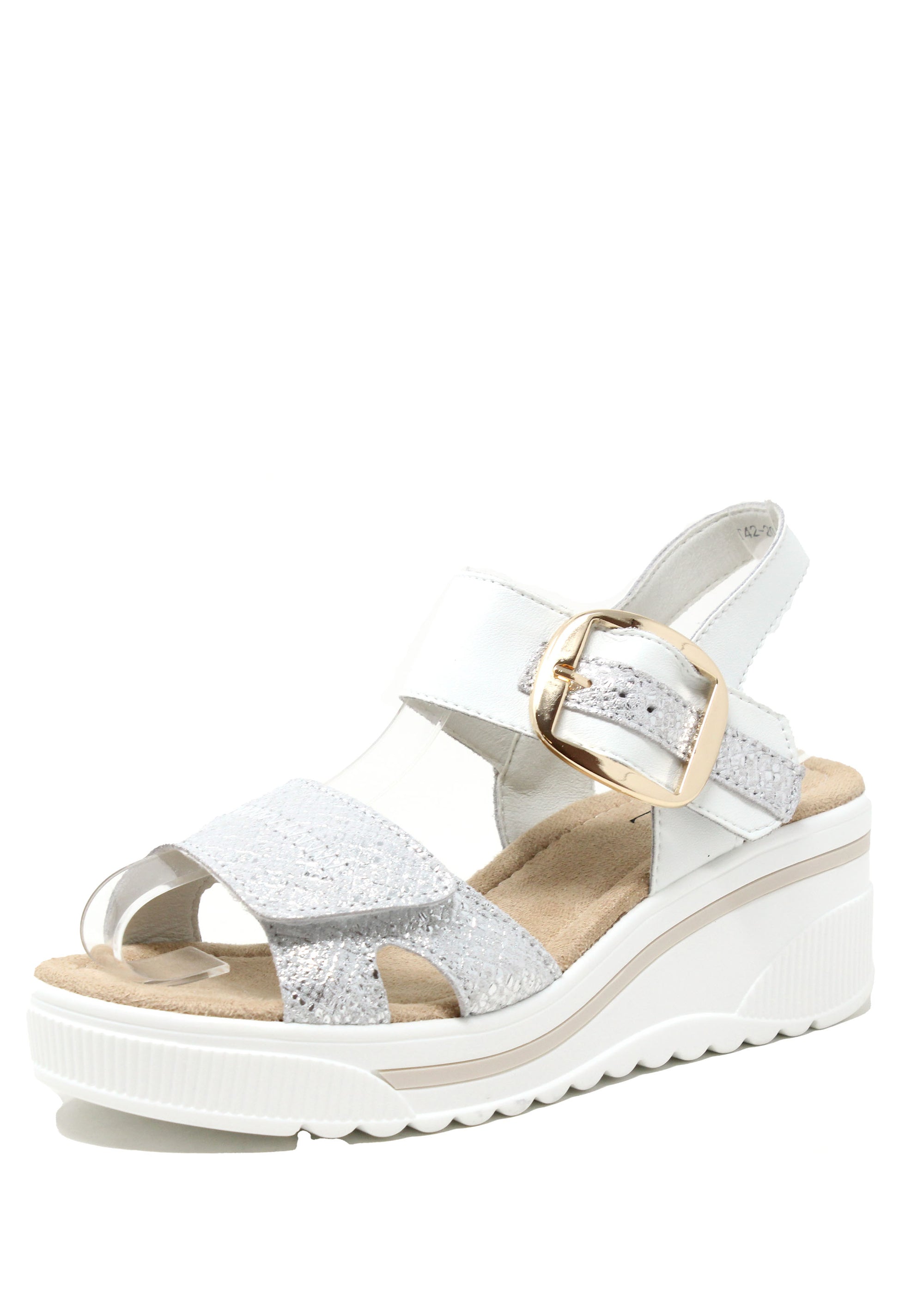 silver wedge sandal