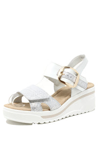 silver wedge sandal