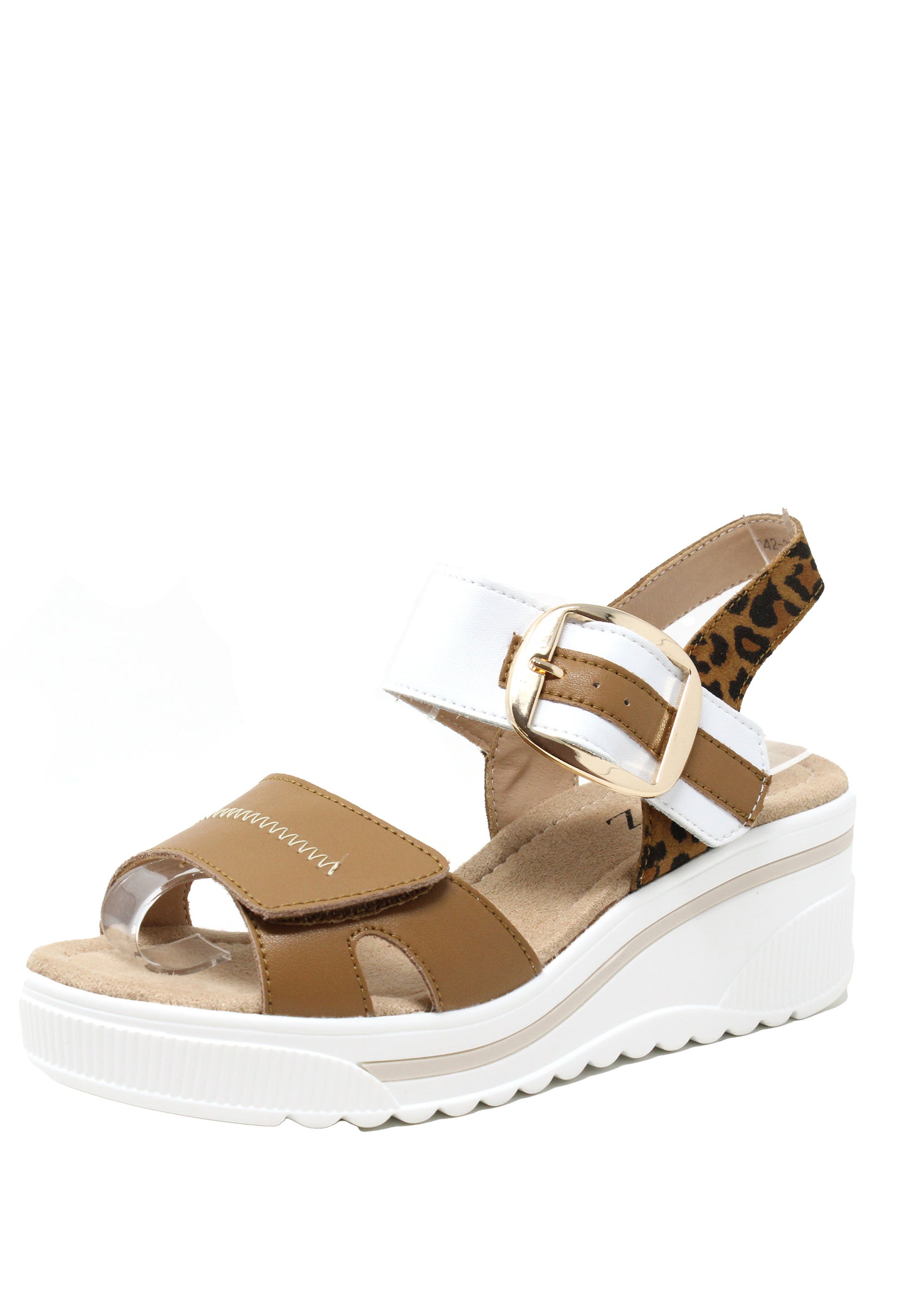 brown and leopard print sandal