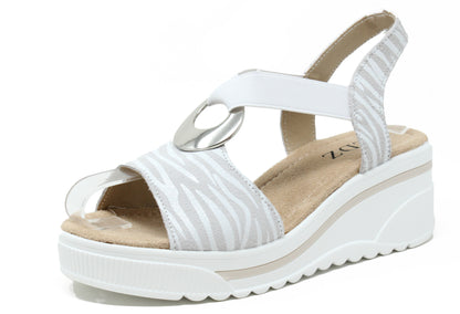 leopard design wedge sandal