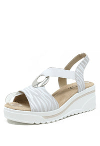silver wedge sandal