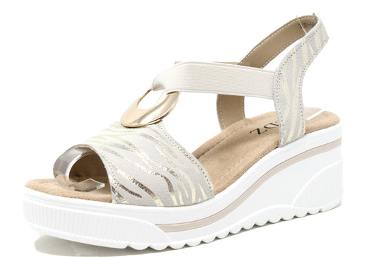 leopard design wedge sandal