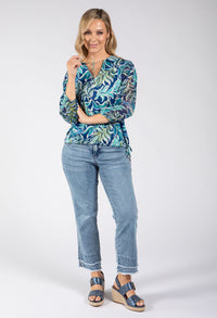 Buse Leaf Print Blouse