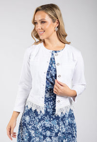 Lace Detail Denim Jacket