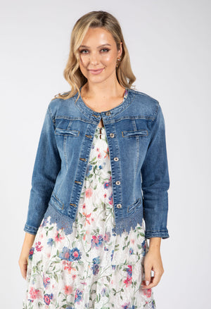Lace Detail Denim Jacket