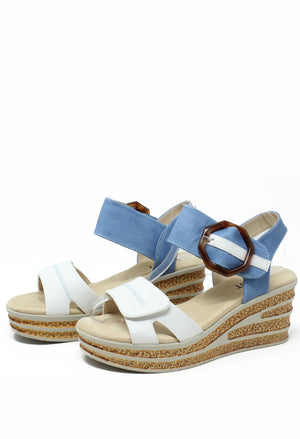 blue wedge sandal