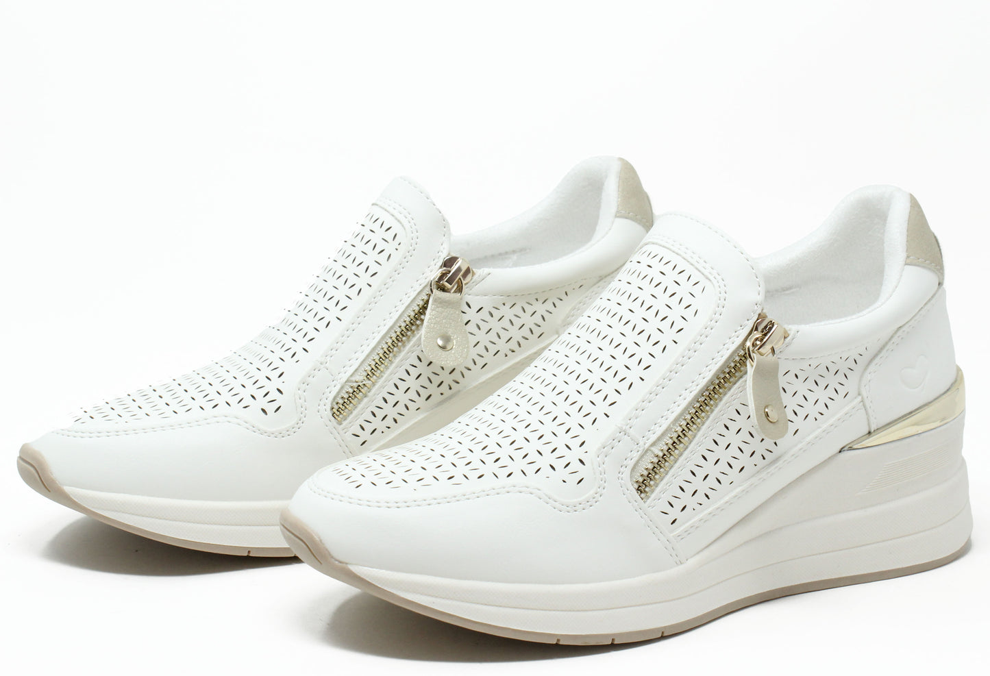 Bianca Side Zip Wedge Trainer