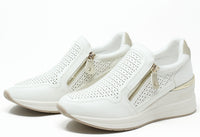 Bianca Side Zip Wedge Trainer