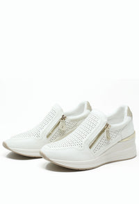 Bianca Side Zip Wedge Trainer