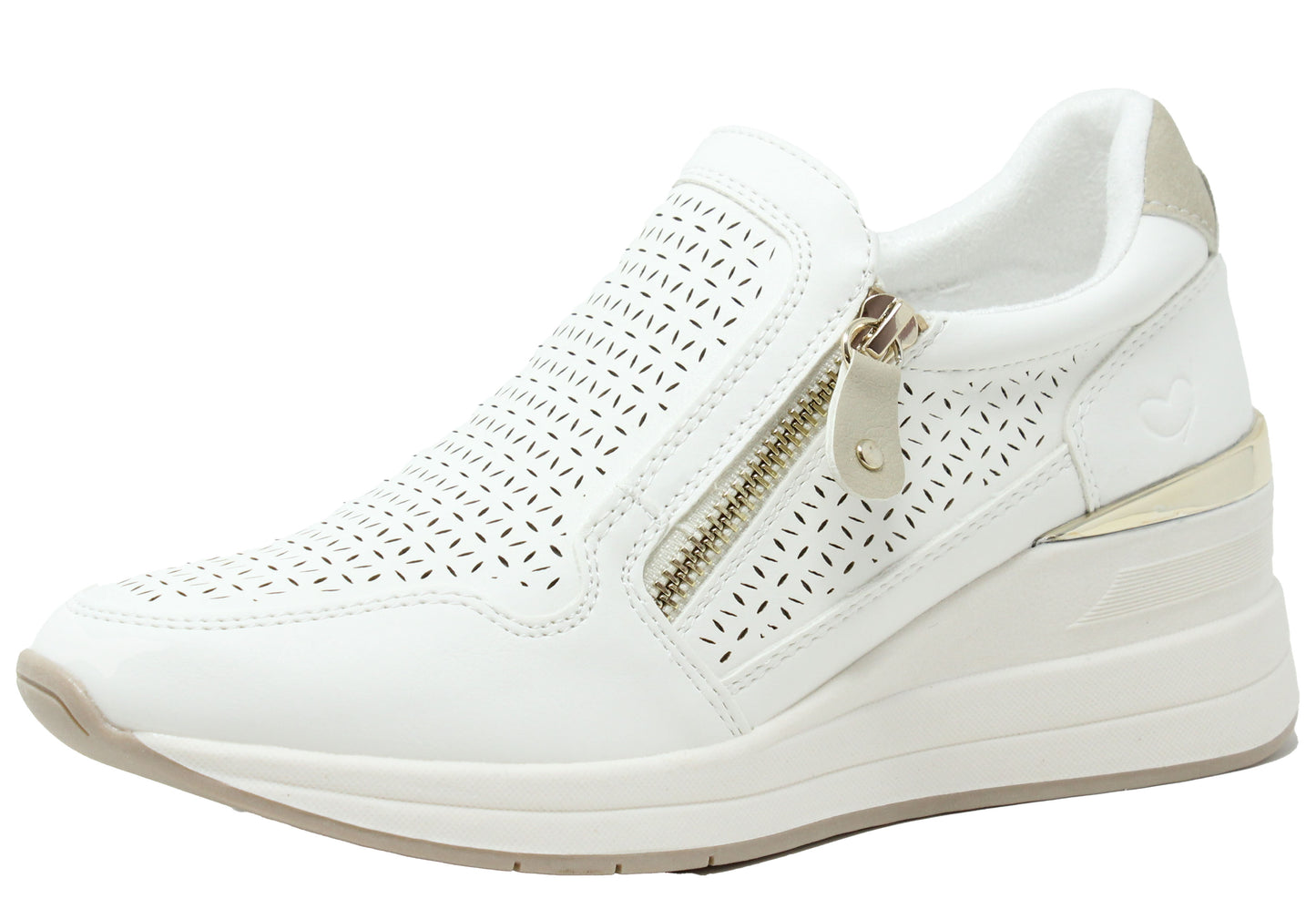 Bianca Side Zip Wedge Trainer