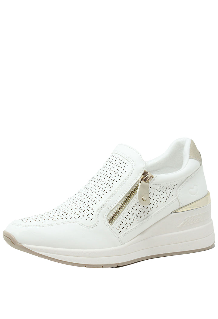 Bianca Side Zip Wedge Trainer