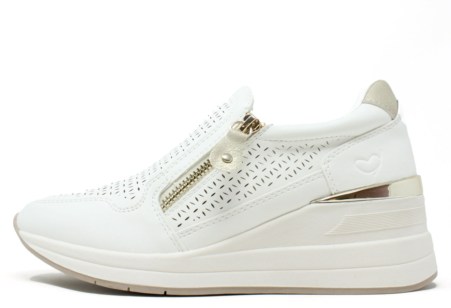 Bianca Side Zip Wedge Trainer