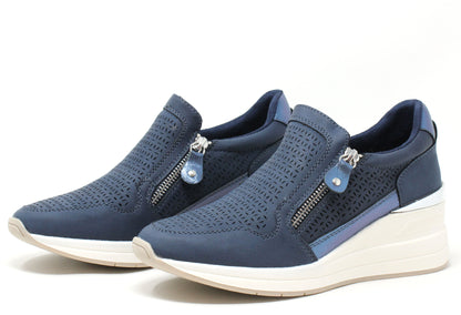 Bianca Side Zip Wedge Trainer