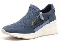 Bianca Side Zip Wedge Trainer