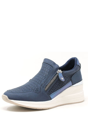 Bianca Side Zip Wedge Trainer