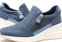 Bianca Side Zip Wedge Trainer