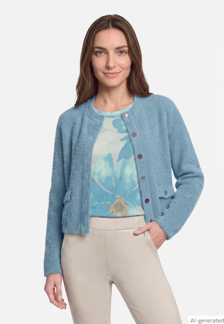 Knit Cadigan With Patch Pockets