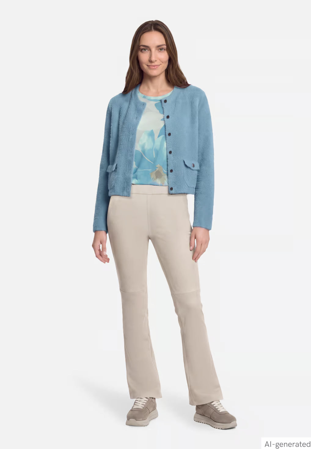 Knit Cadigan With Patch Pockets