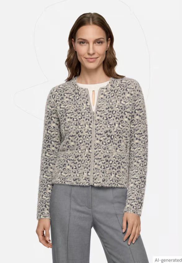 Leopard Print Knit Jacket