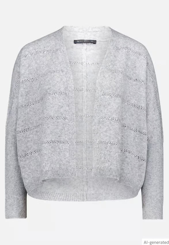 Fine Knit Cardigan With Sequins