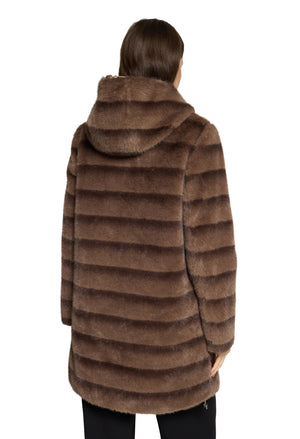 Faux Fur Hooded Coat