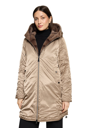 Faux Fur Hooded Coat