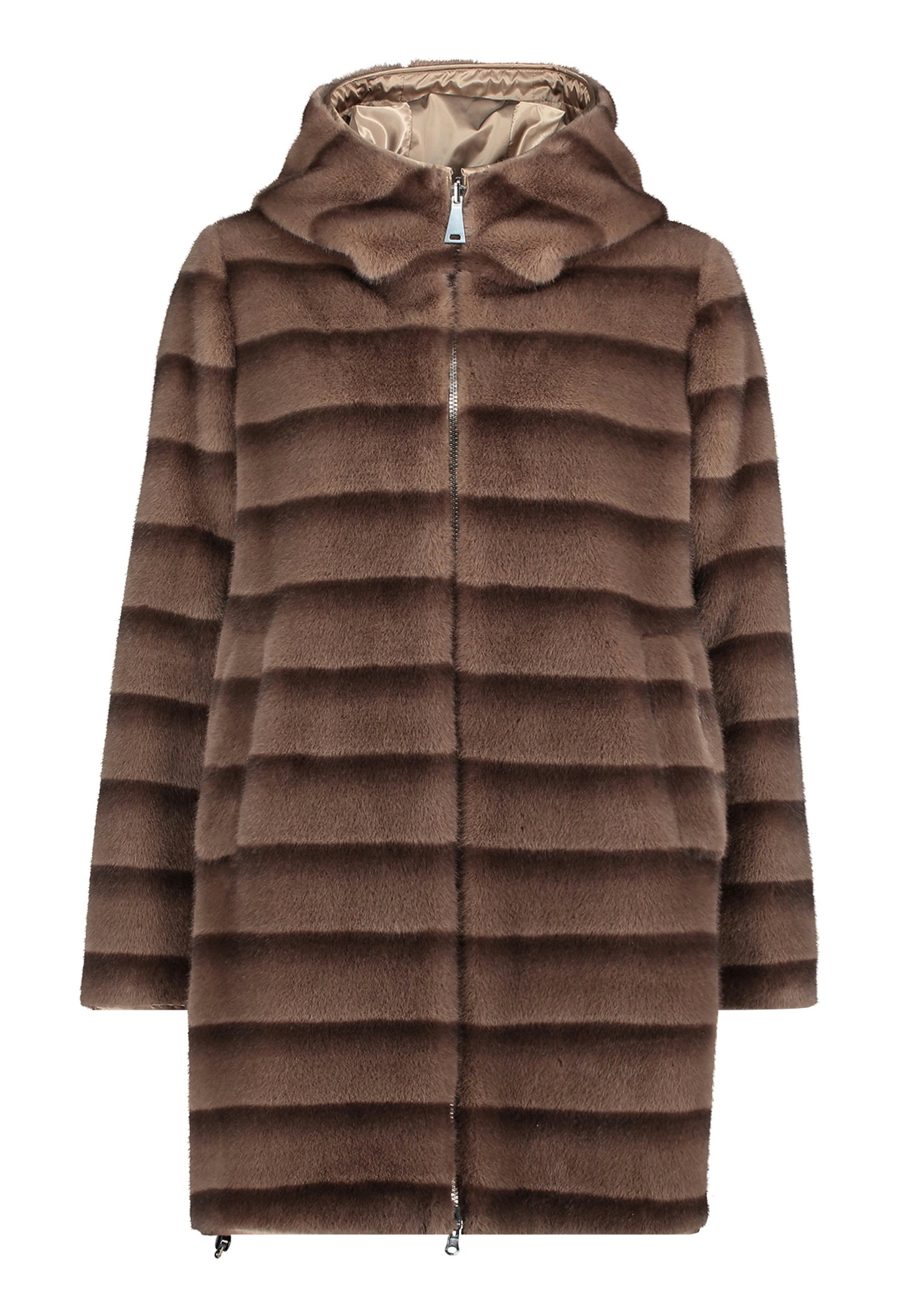 Faux Fur Hooded Coat