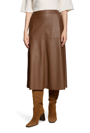 Faux Leather Midi Skirt