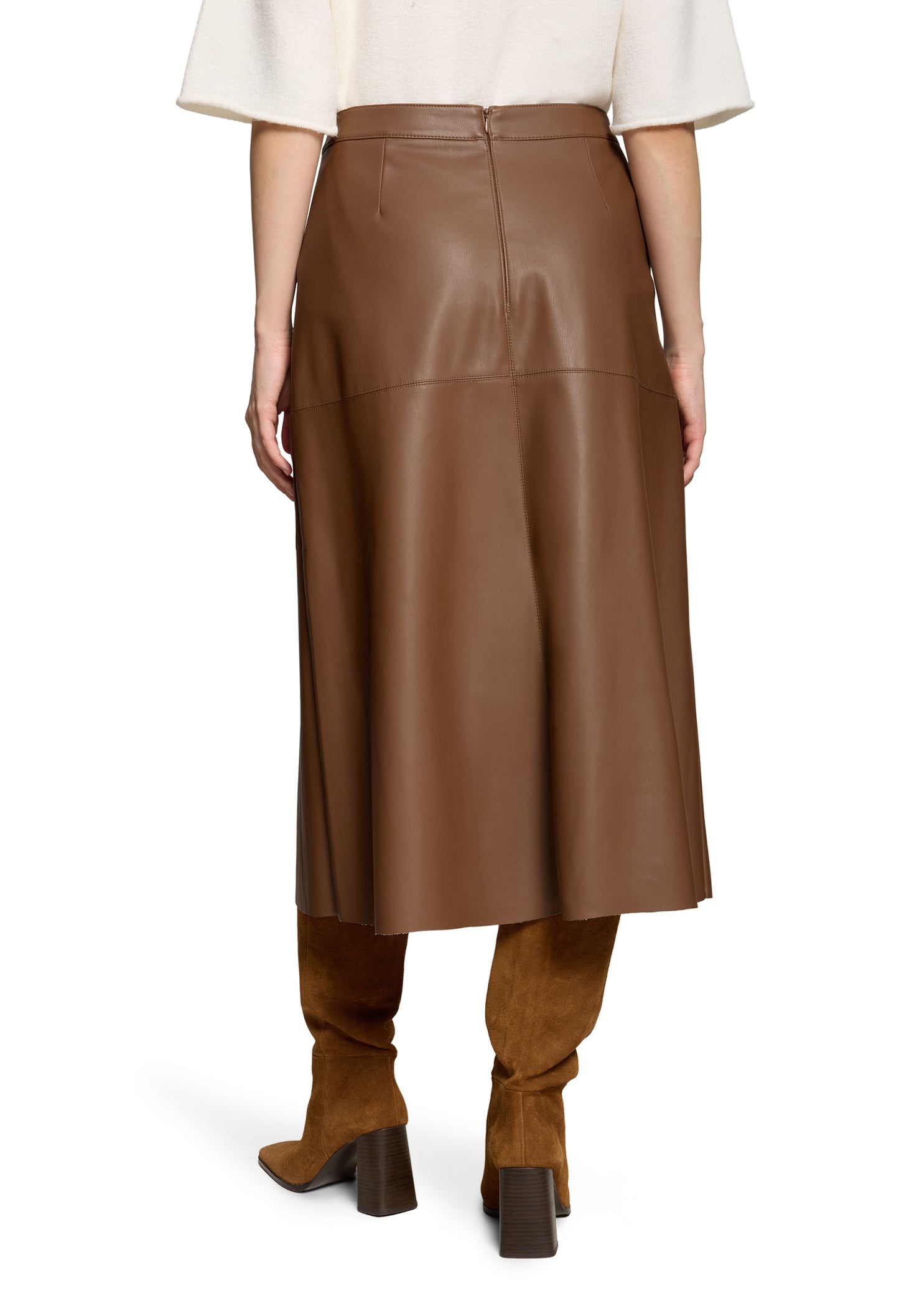 Faux Leather Midi Skirt