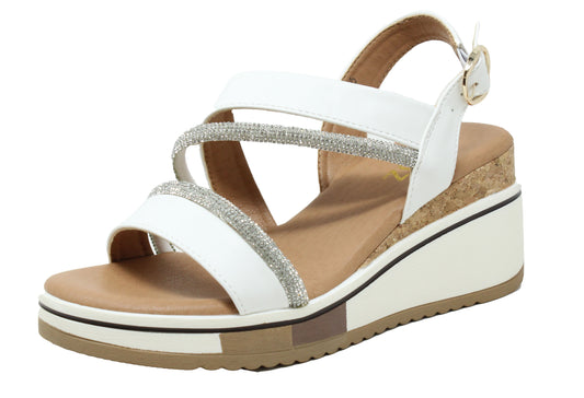 Diamante Strap Wedge Sandal