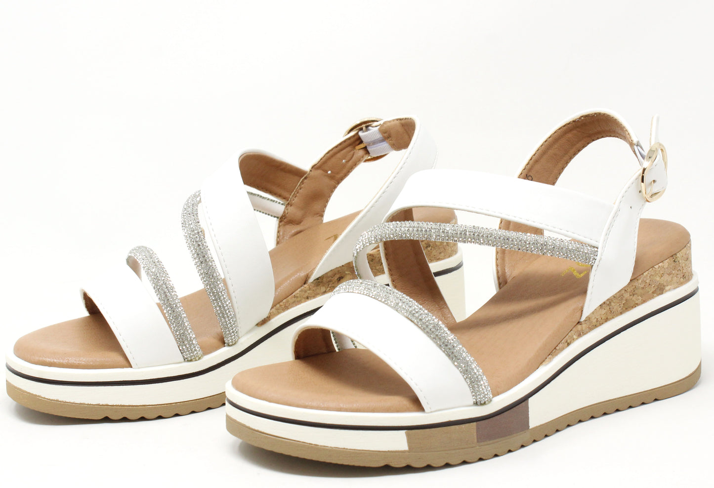 Diamante Strap Wedge Sandal