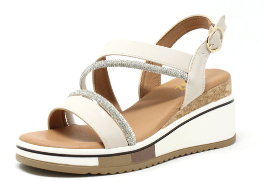 Diamante Strap Wedge Sandal
