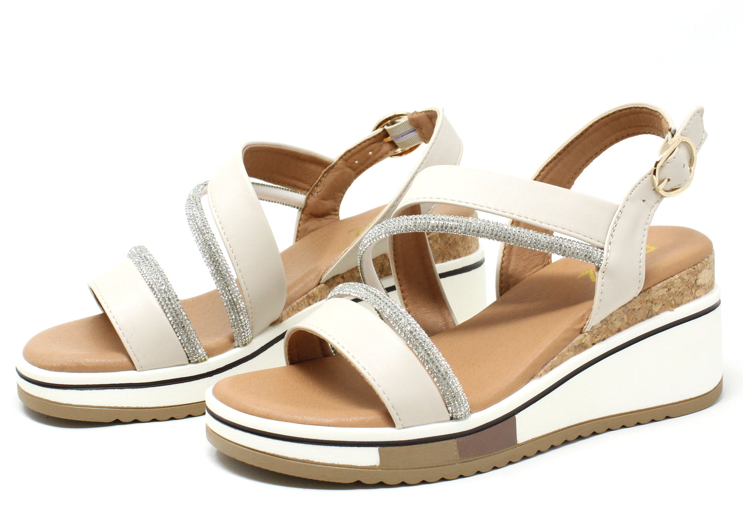 Diamante Strap Wedge Sandal