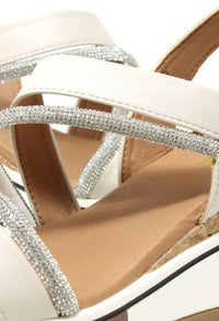 Diamante Strap Wedge Sandal