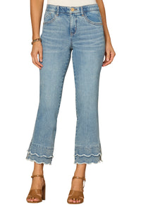 "Ab"solution® Mid-Rise Scallop Fray Hem Jeans