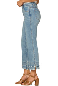 "Ab"solution® Mid-Rise Scallop Fray Hem Jeans