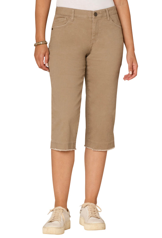 "Ab"solution Mid-Rise Fray Hem Skimmer Pant