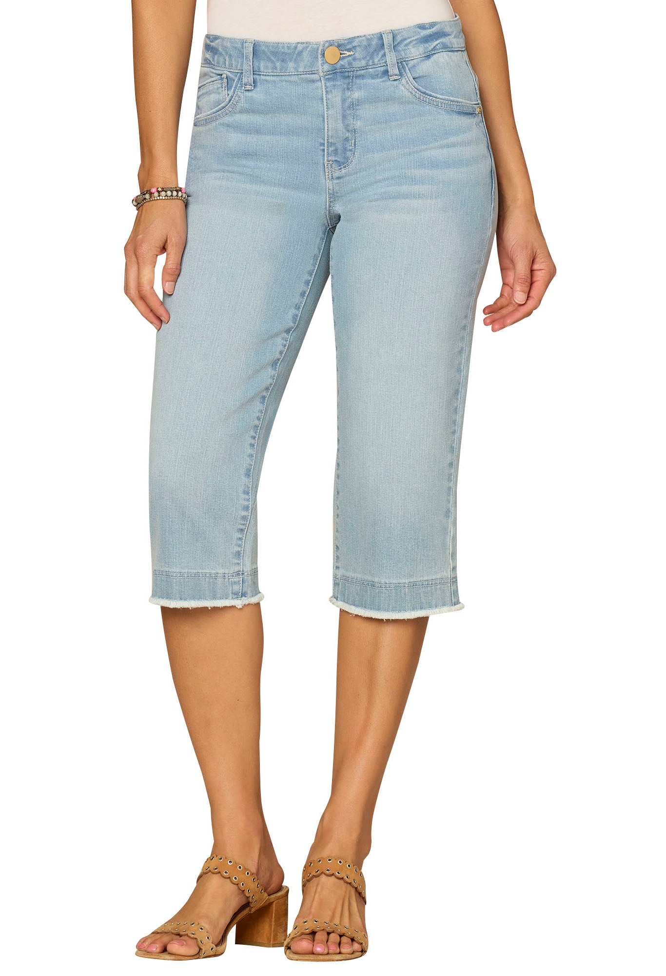 “Ab”solution® Mid-Rise Fray Hem Skimmer Jeans