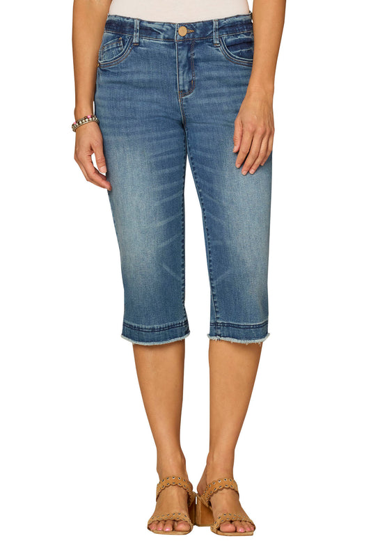 “Ab”solution® Mid-Rise Fray Hem Skimmer Jeans