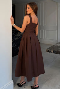 Nesta Boat Neck Skater Midi Dress